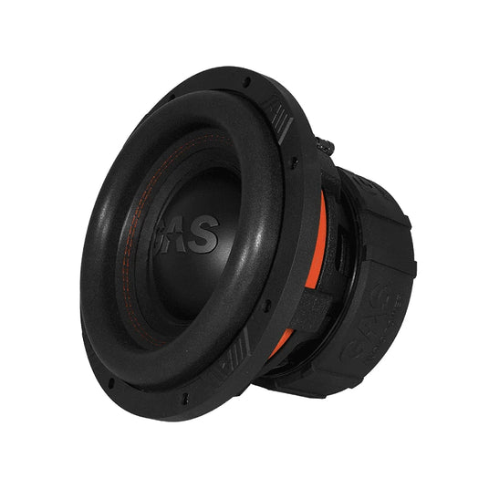 GAS Audio MAX S1-10D1 Subwoofer in Schwarz mit orangenen Akzenten, 25cm Bass-Chassis