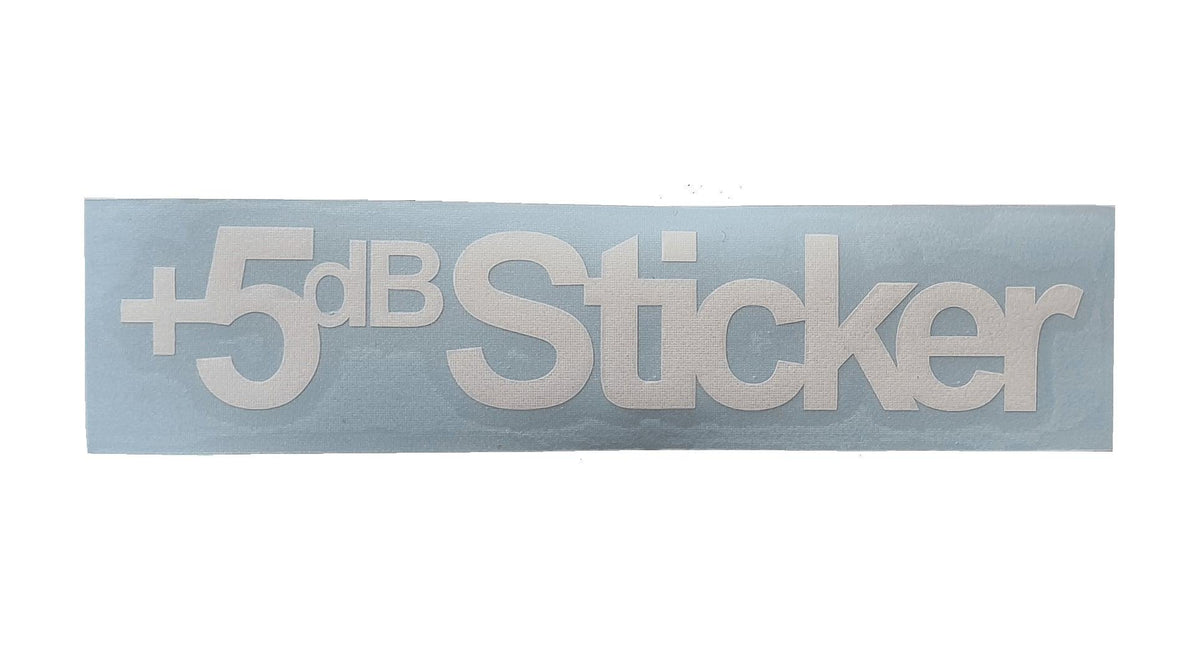 +5 dB Sticker 14 x 3 cm - Basshead Store